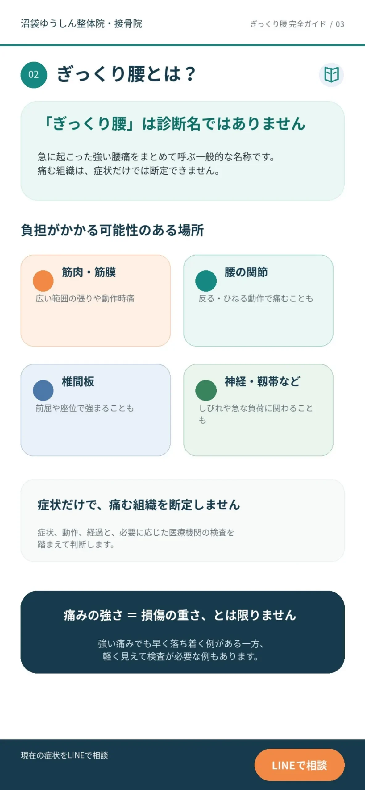 ぎっくり腰の意味と負担がかかる可能性のある組織の解説
